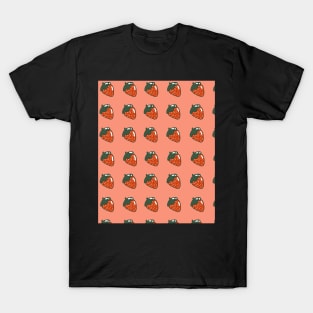 Red Cute Strawberries Pattern T-Shirt